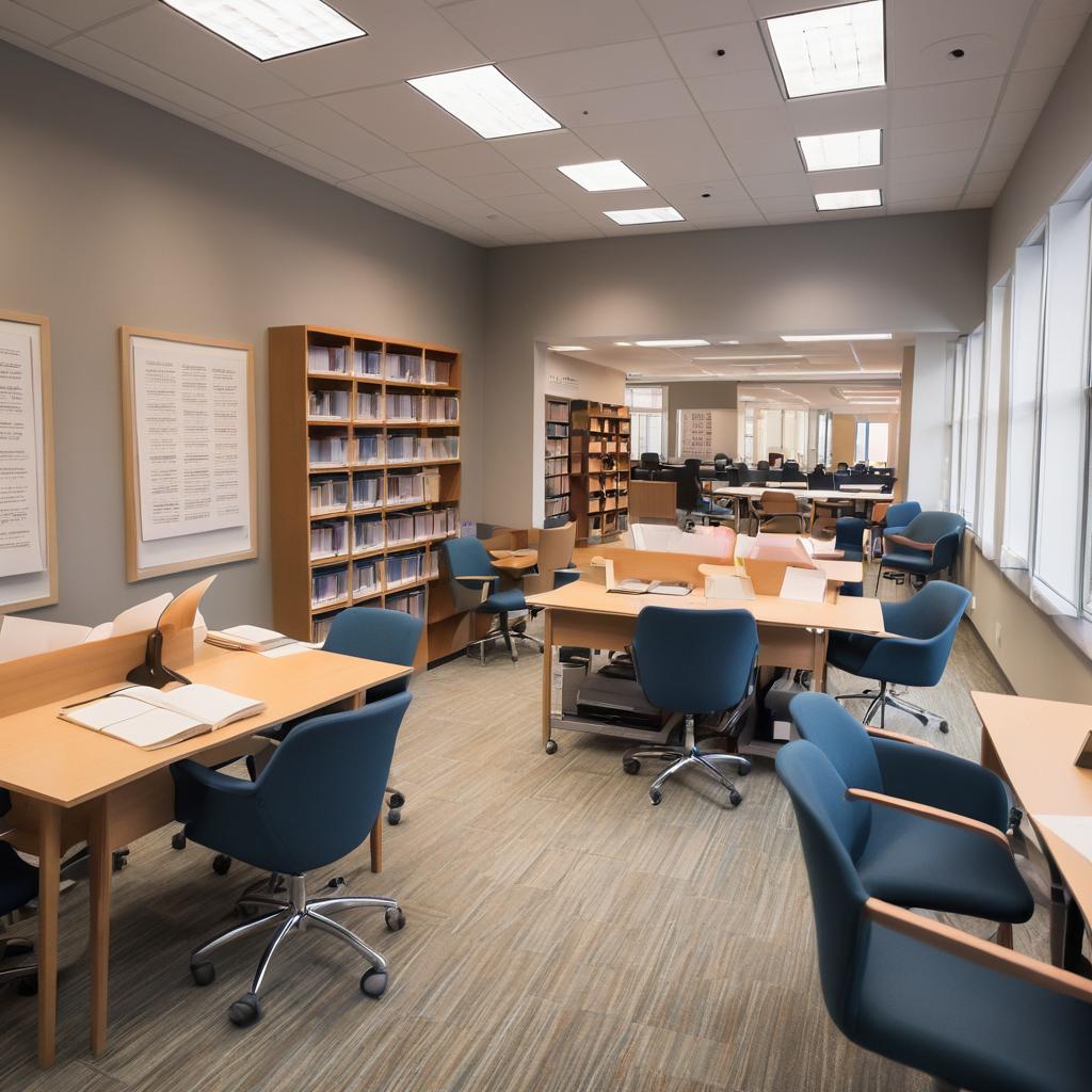 an interior of an academic writing center